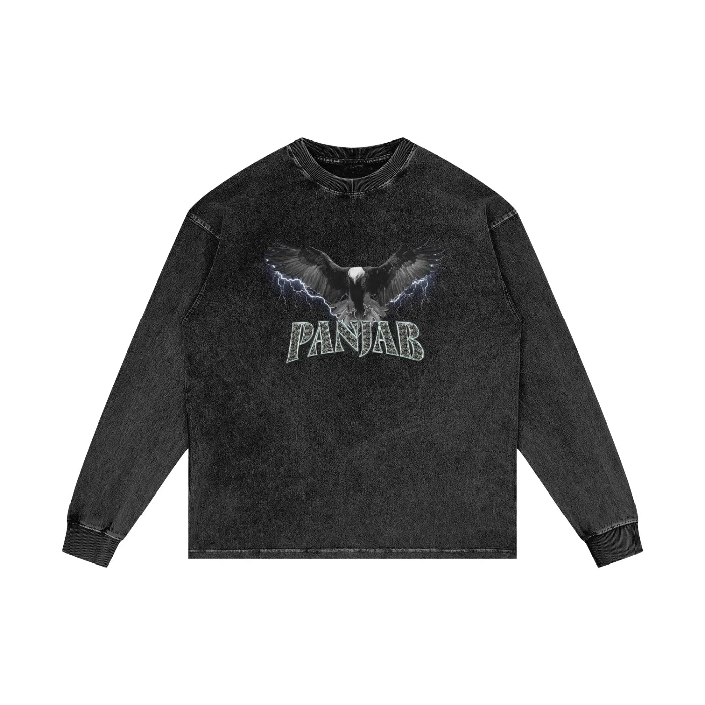 Panjab Eagle X RisenRetro Acid Wash Oversize Long Sleeve T-Shirt