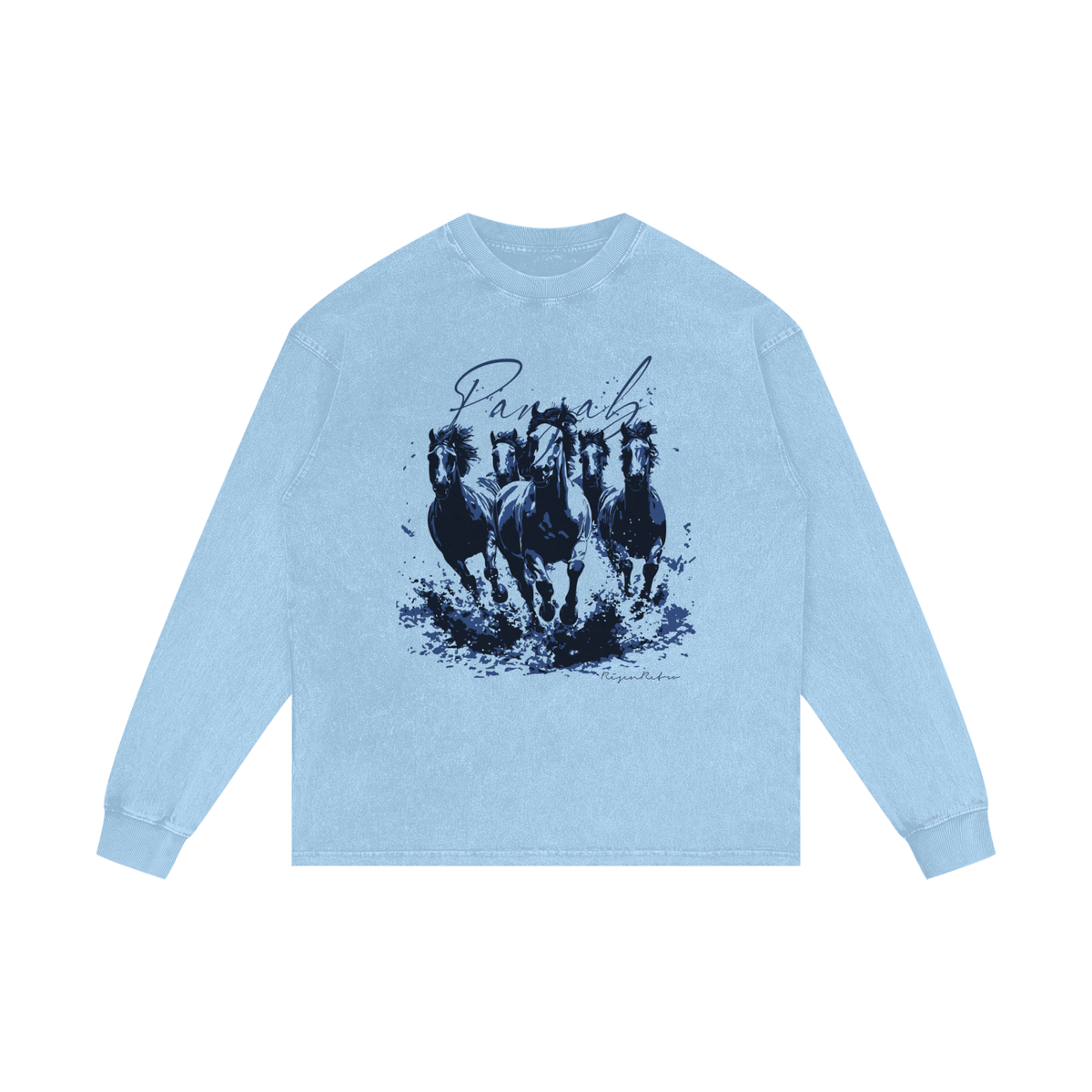 PANJAB CLUB | RISENRETRO | Acid Wash Oversize Long Sleeve T-Shirt
