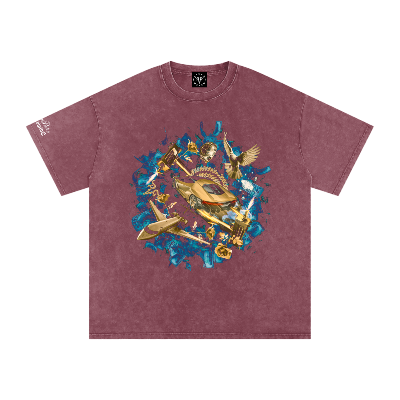DON'T SLEEP ON YOUR DREAMS 2 x RISENRETRO Snow Washed Oversized Cotton T-Shirt
