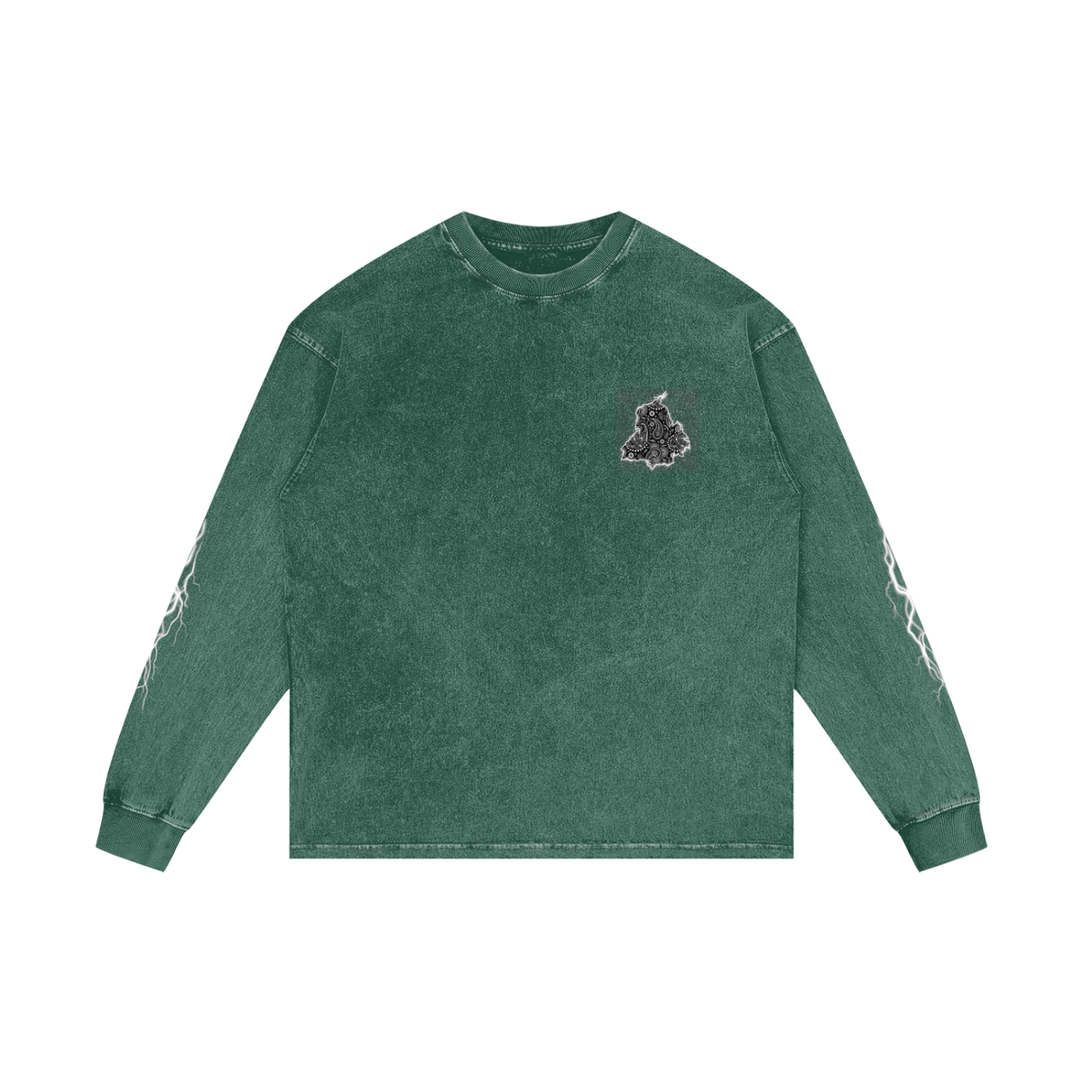 Panjab Bandana Flash V2 | RisenRetro | Acid Wash Oversize Long Sleeve T-Shirt