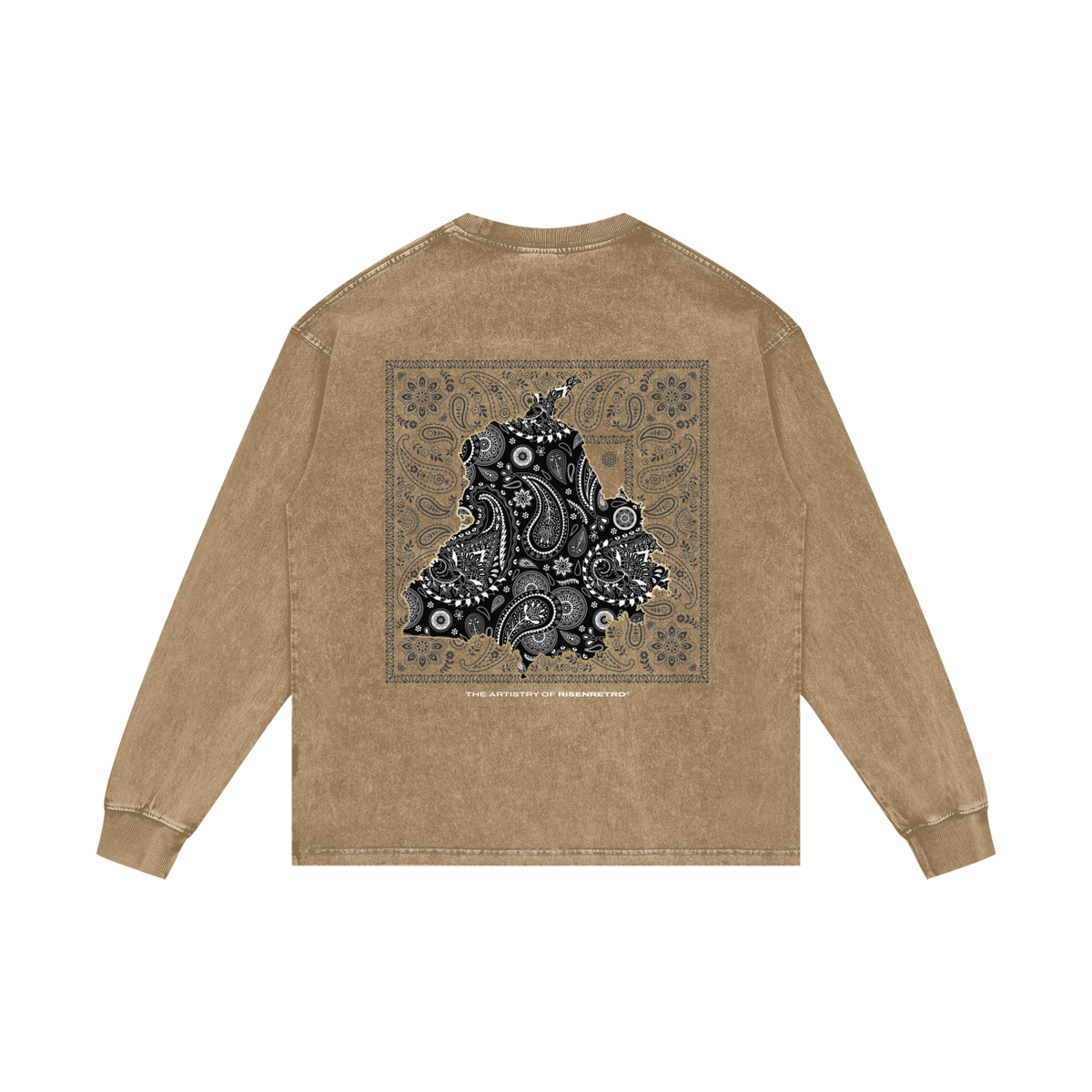 PANJAB BANDANA | RISENRETRO | Acid Wash Oversize Long Sleeve T-Shirt