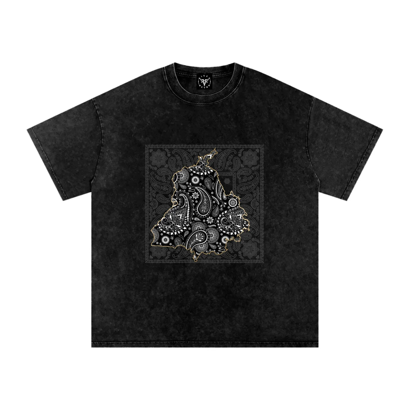 T-shirt oversize en coton délavé Panjab X Bandana Paisley v2