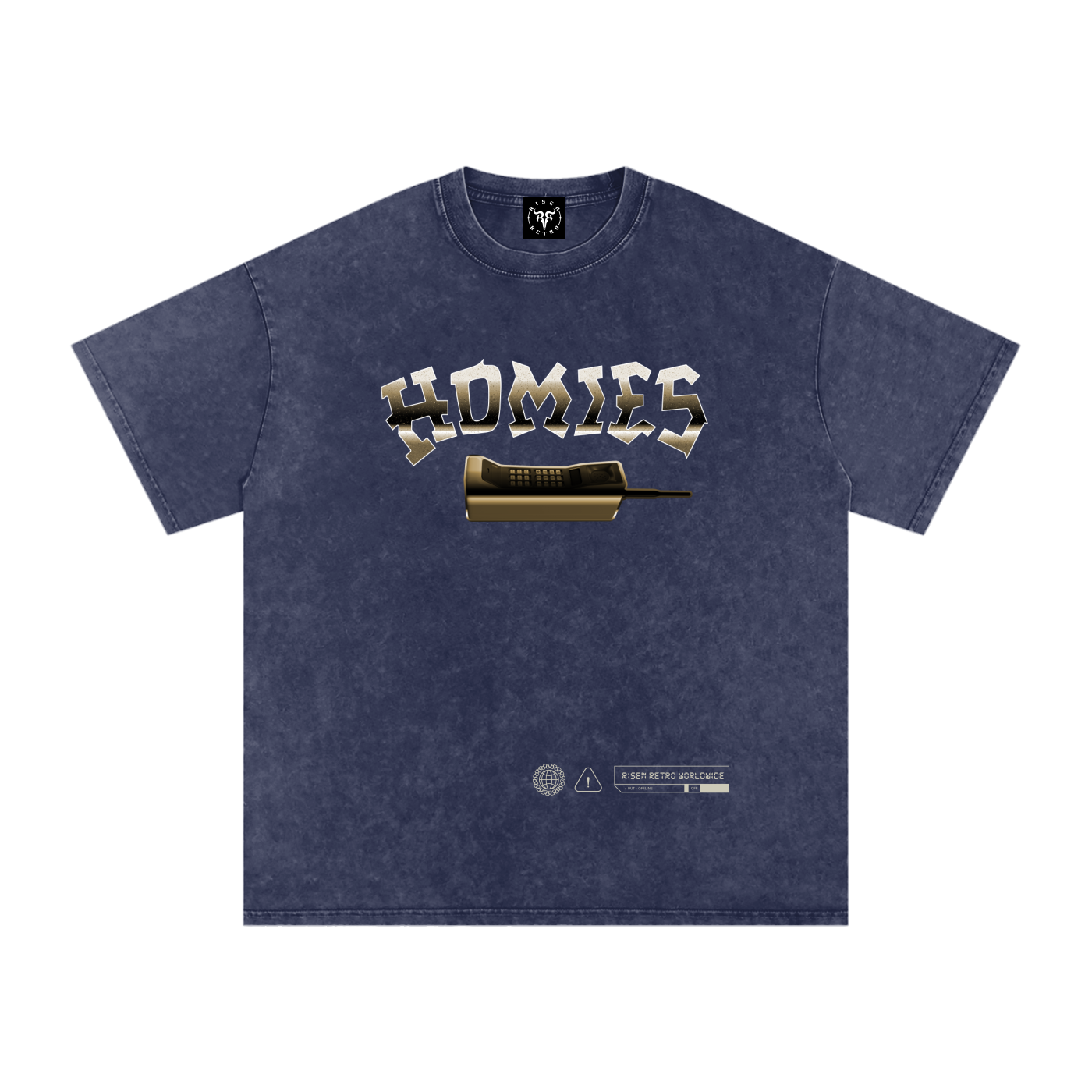 HOMIES 911 x RISEN RETRO Snow Washed Oversized Cotton T-Shirt