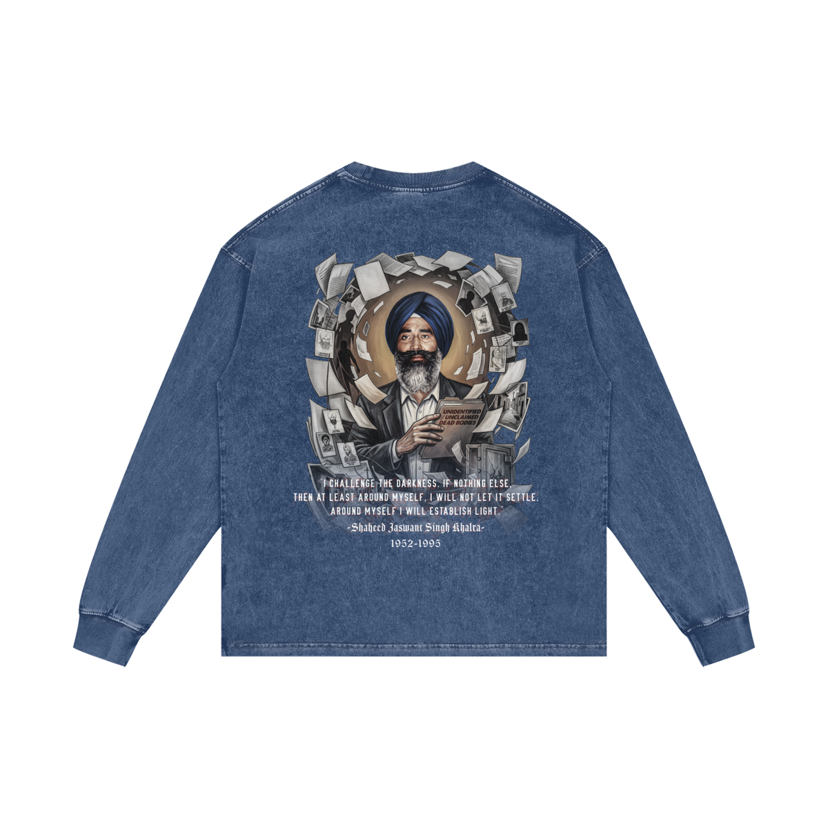 JASWANT SINGH KHALRA | RISENRETRO| Acid Wash Oversize Long Sleeve T-Shirt