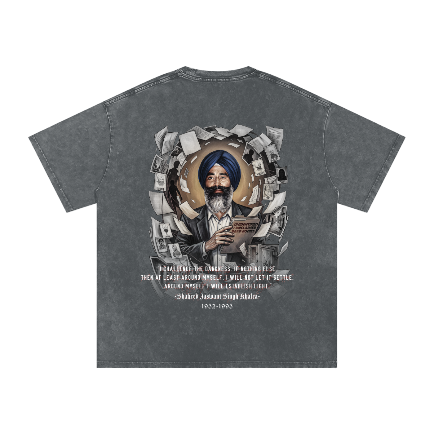 JASWANT SINGH KHALRA Washed Oversized Cotton T-Shirt