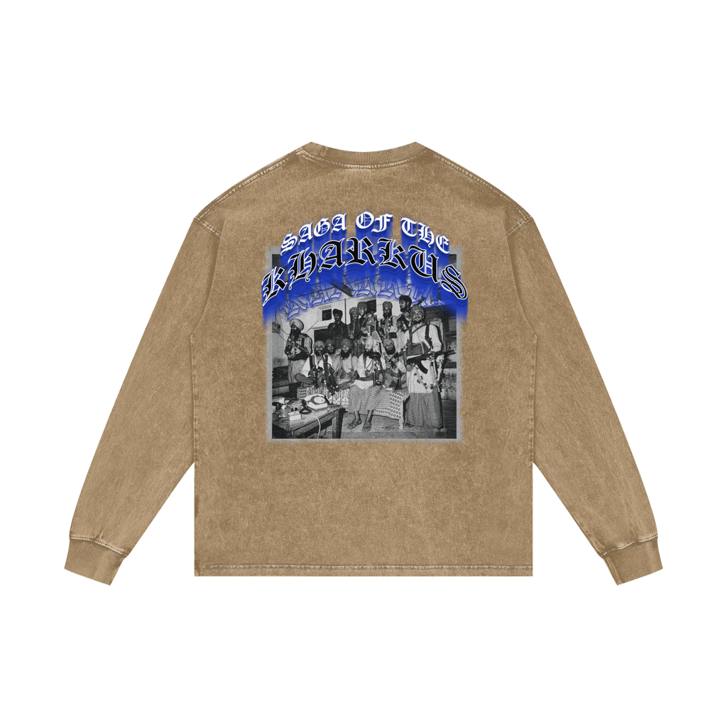 SAGA OF KHARKU'S | RISENRETRO | Acid Wash Oversize Long Sleeve T-Shirt