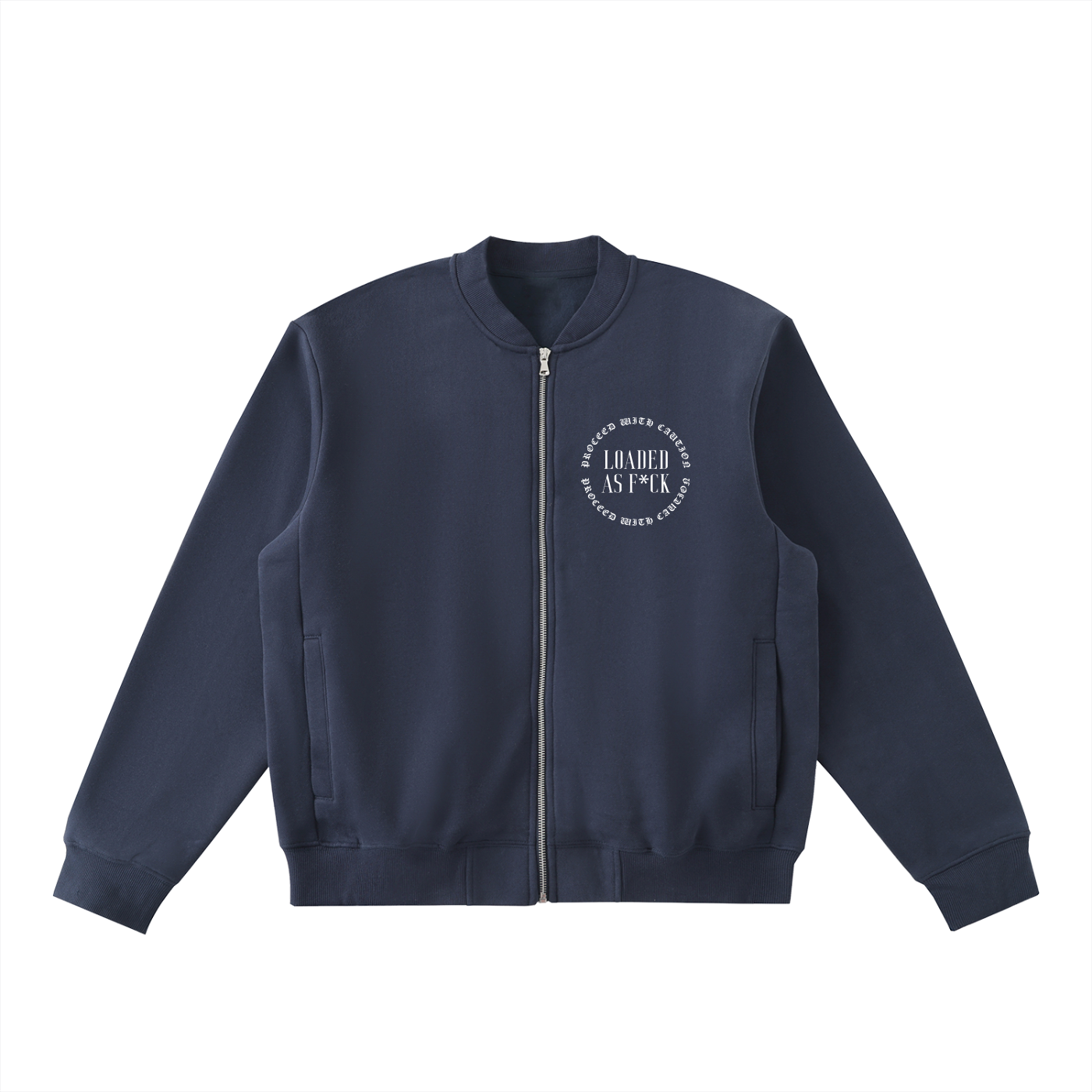 Loaded Essential Zip-Up Fleeced Varsity Jacket