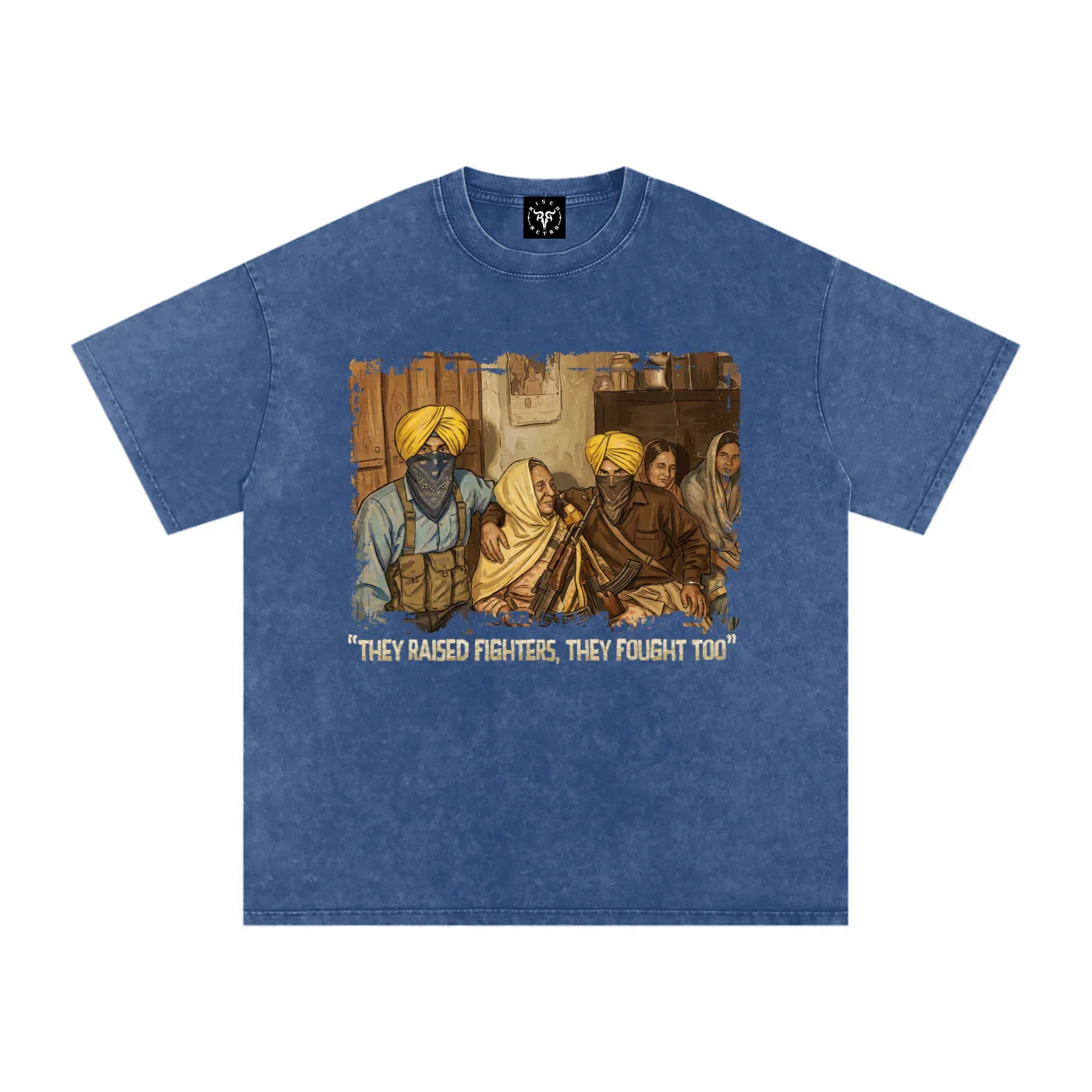 Mothers of Courage X Risen Retro Snow Washed Oversized Cotton T-Shirt