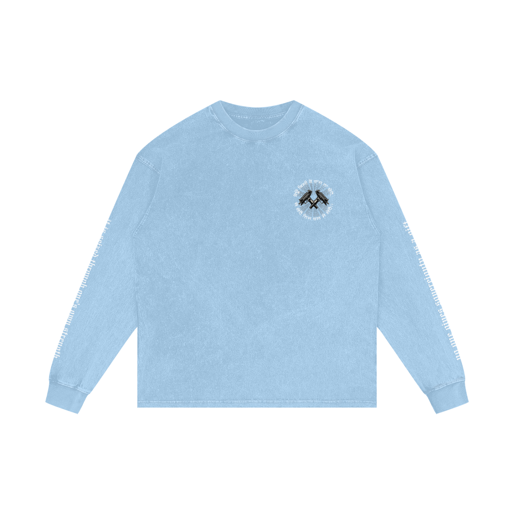 FORCE OF WILL 2 | RISENRETRO | Acid Wash Oversize Long Sleeve T-Shirt