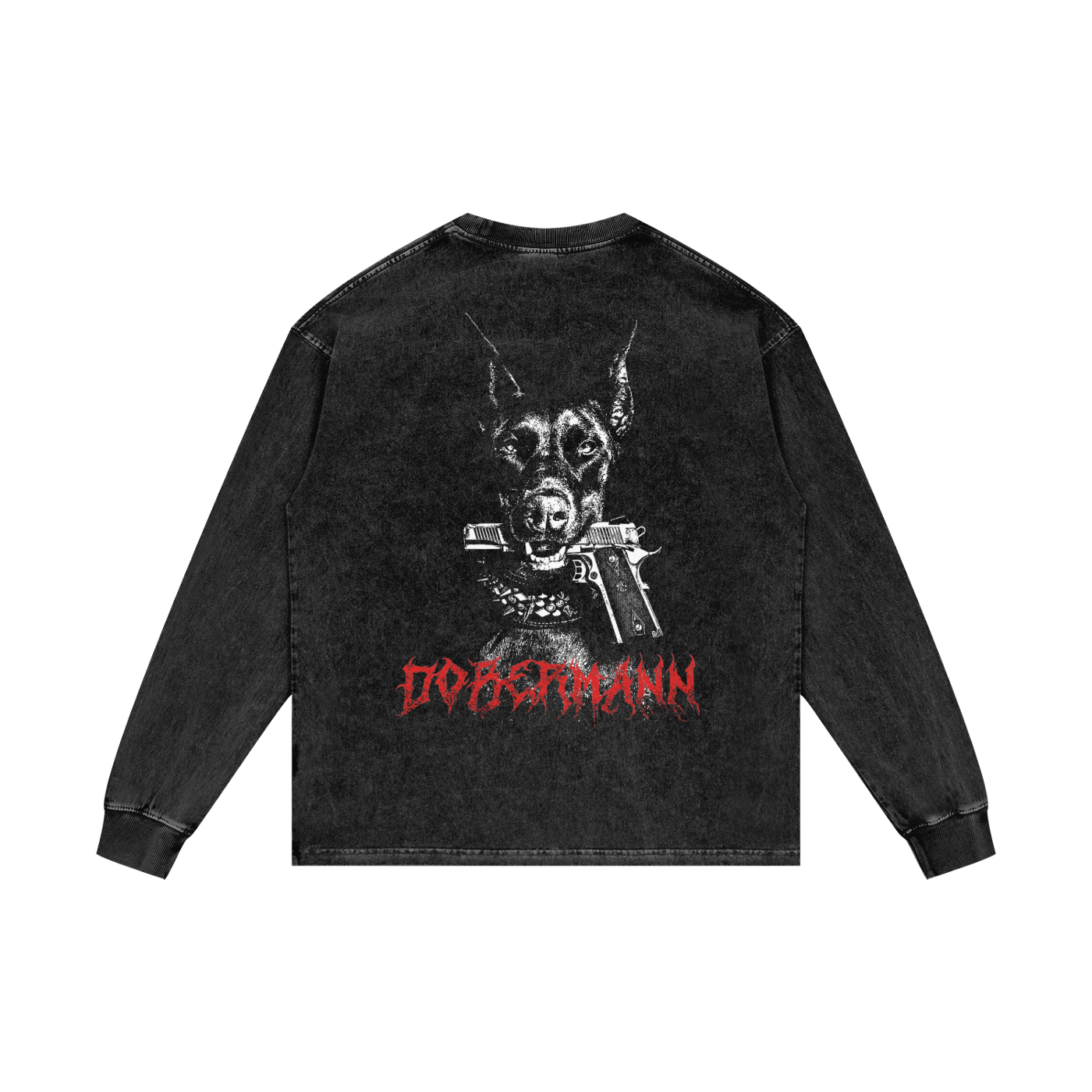 Dobermann X RisenRetro Acid Wash Oversize Long Sleeve T-Shirt