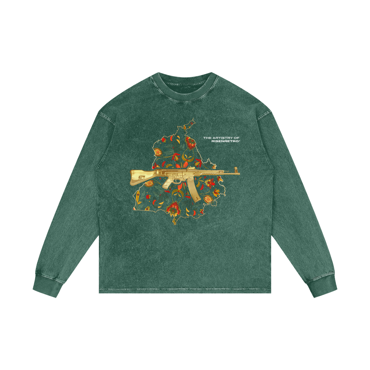 VINTAGE PANJAB | RISENRETRO | Acid Wash Oversize Long Sleeve T-Shirt