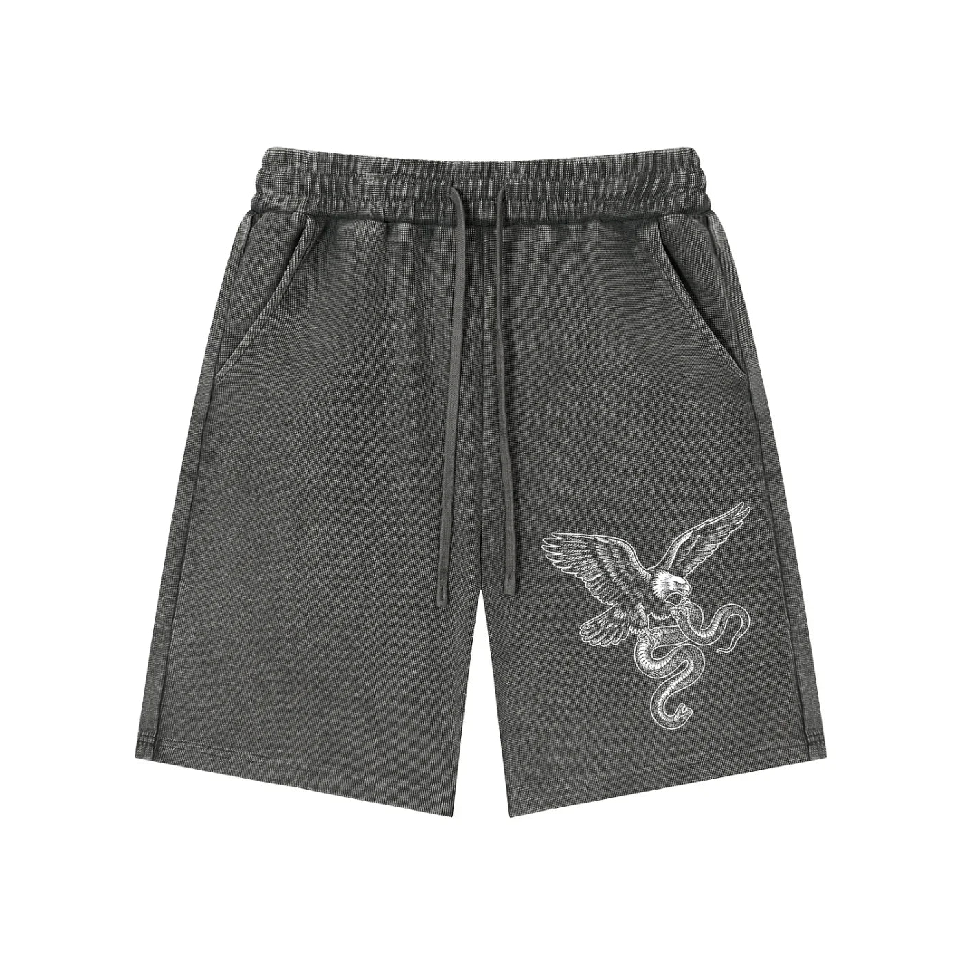 Eagle X Snake X RisenRetro Mineral Wash Waffle Knit Shorts