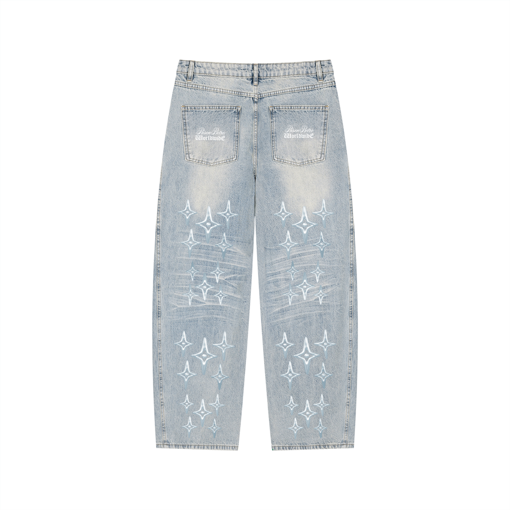 RISEN RETRO x DESIGNER Men’s Enzyme Wash Wide Leg Jeans