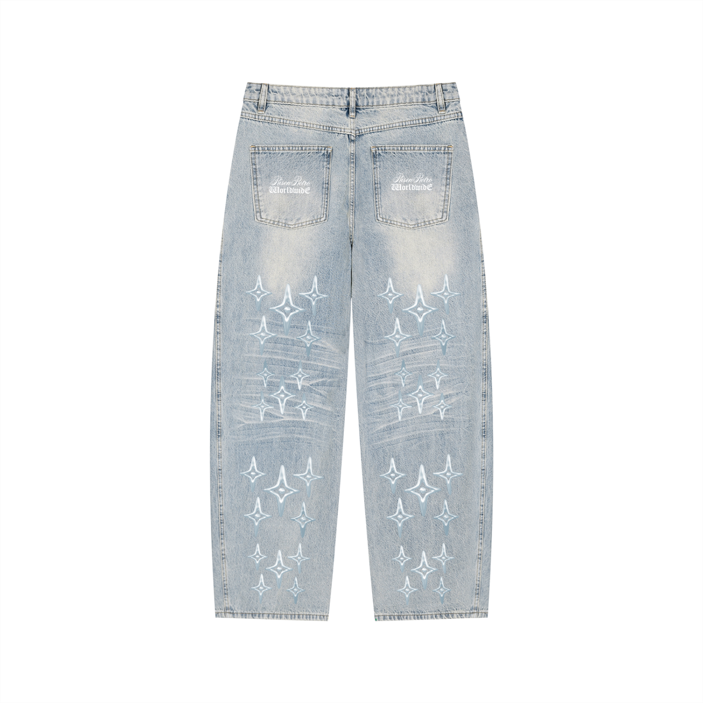 RISEN RETRO x DESIGNER Men’s Enzyme Wash Wide Leg Jeans