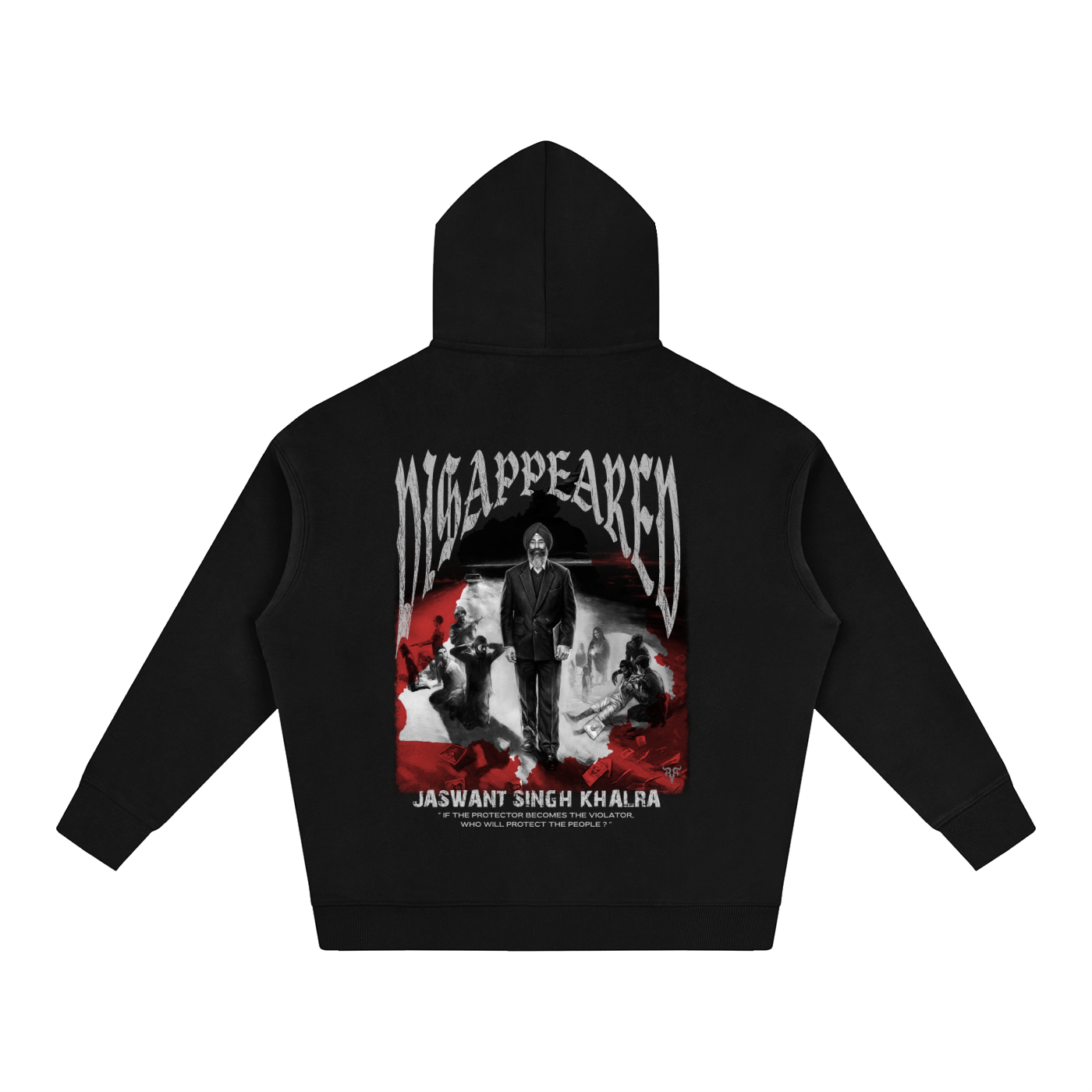 JASWANT SINGH KHALRA DISAPPEARED X RISEN RETRO Oversize Fleeced Hoodie