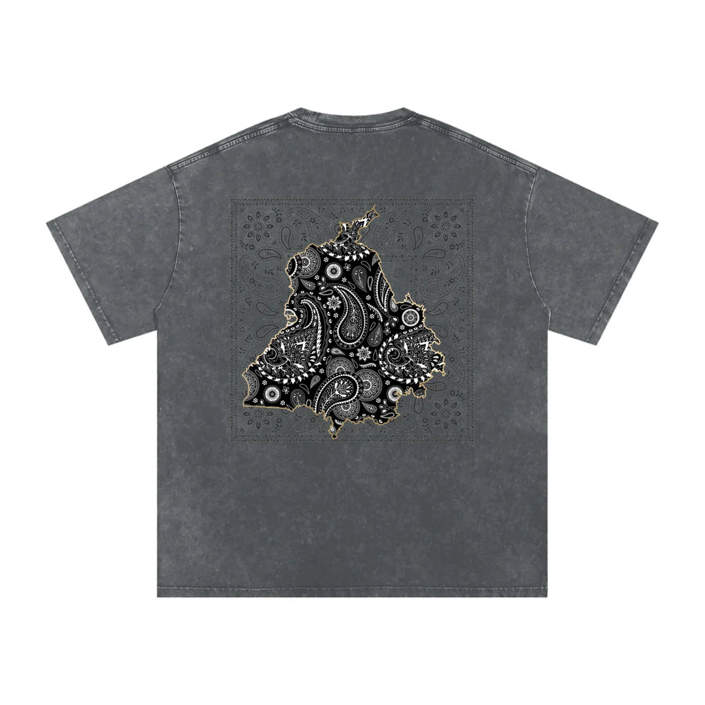 T-shirt oversize en coton délavé à motif cachemire Panjab X Bandana
