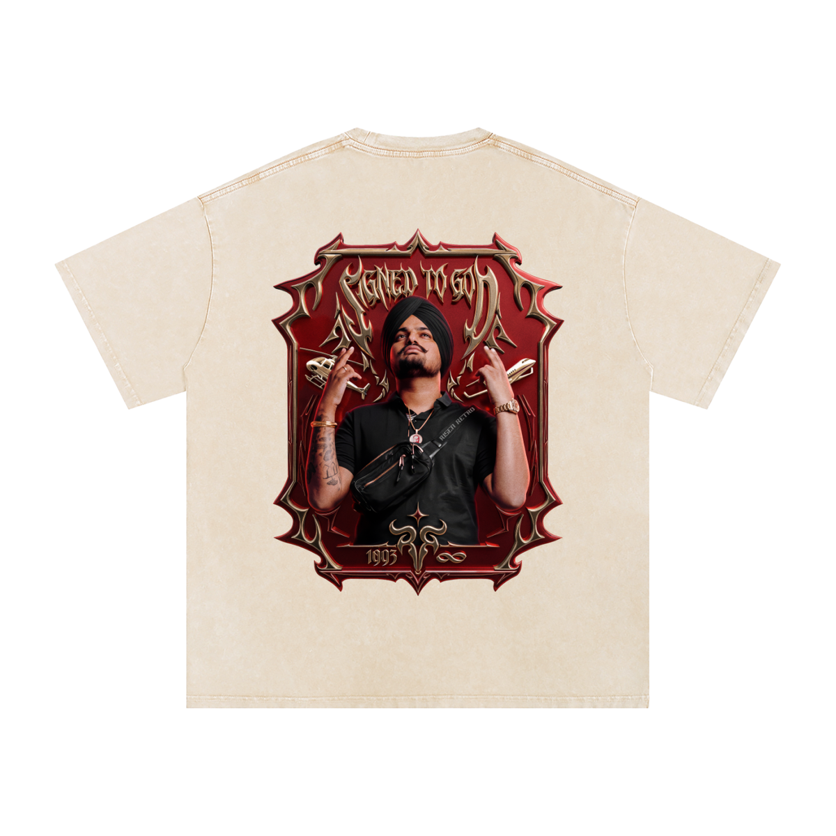 SMW | Signed to God | RisenRetro |Snow Washed Oversized Cotton T-Shirt