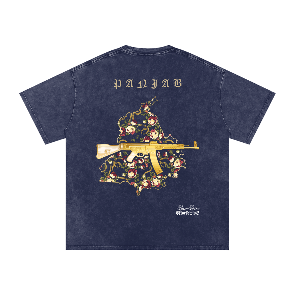 Vintage Panjab V3 X RisenRetro Snow Washed Oversized Cotton T-Shirt