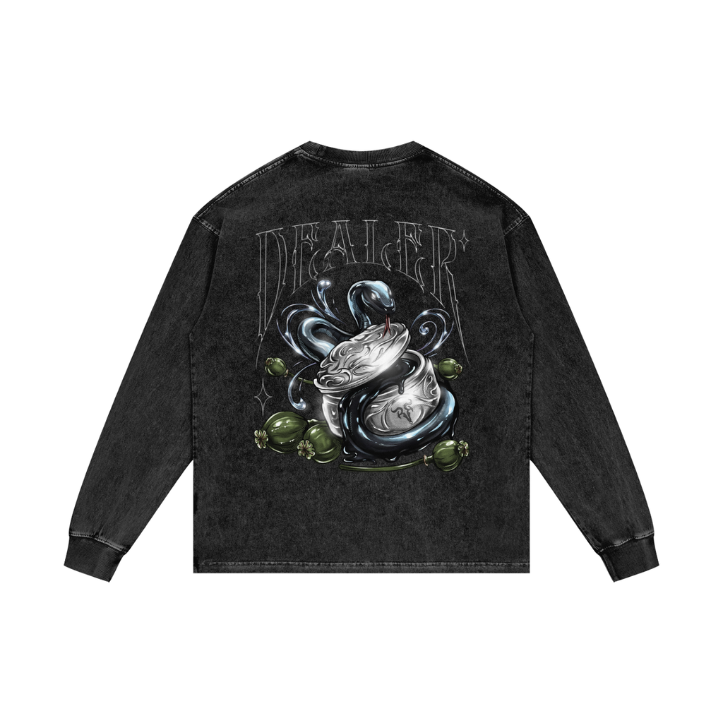 DEALER CSTM DSGNR  X Acid Wash Oversize Long Sleeve T-Shirt