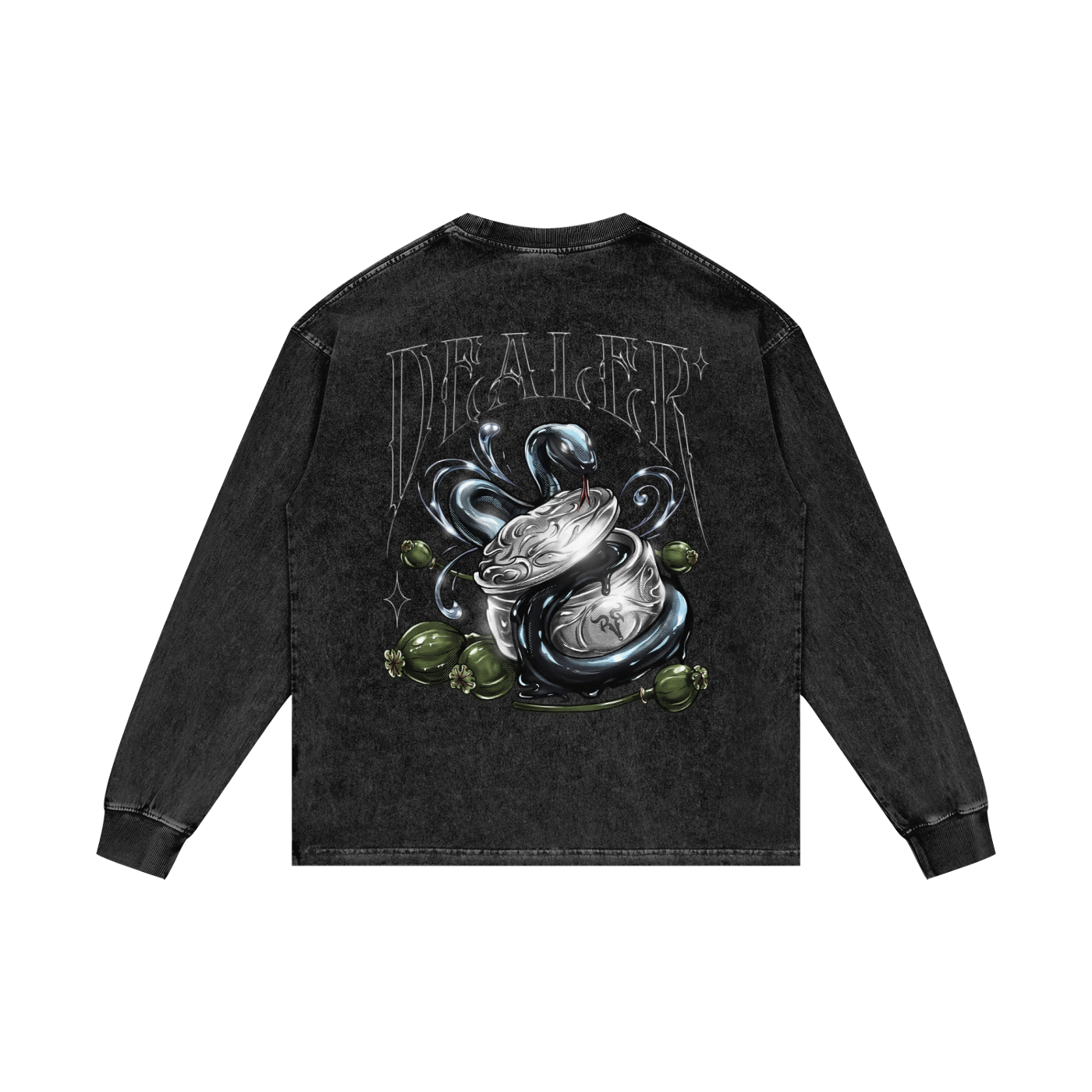 DEALER CSTM DSGNR  X Acid Wash Oversize Long Sleeve T-Shirt