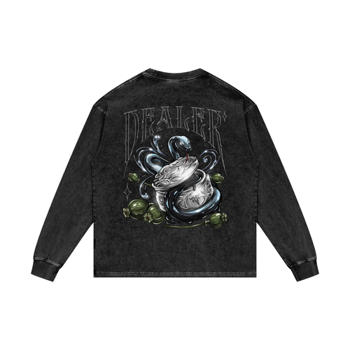 DEALER CSTM DSGNR  X Acid Wash Oversize Long Sleeve T-Shirt