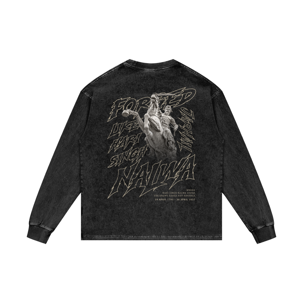 FEARLESS HARI SINGH NALWA | RISENRETRO | Acid Wash Oversize Long Sleeve T-Shirt