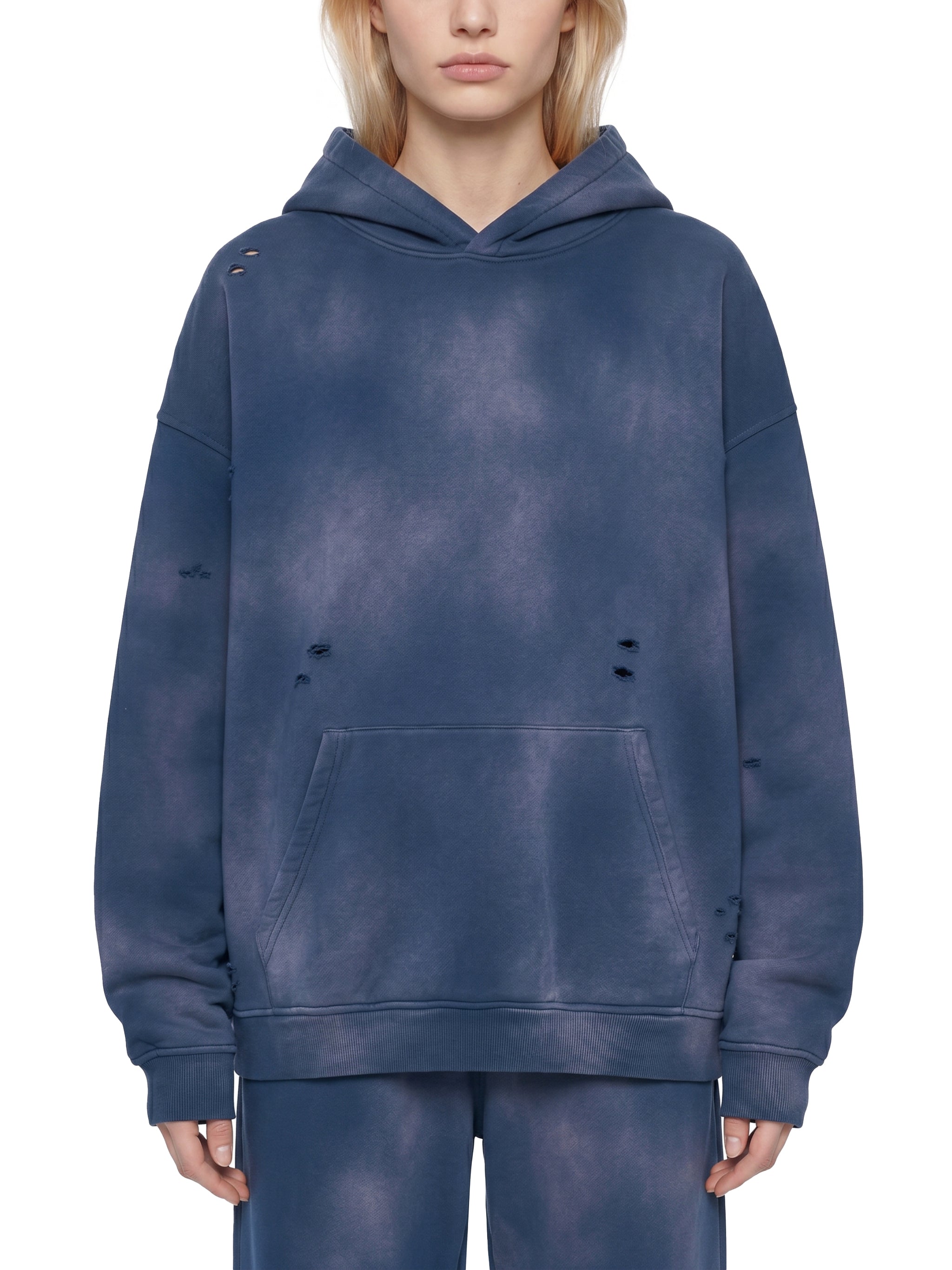 RISENRETRO X Unisex Sunfade Frayed Fleece tracksuit