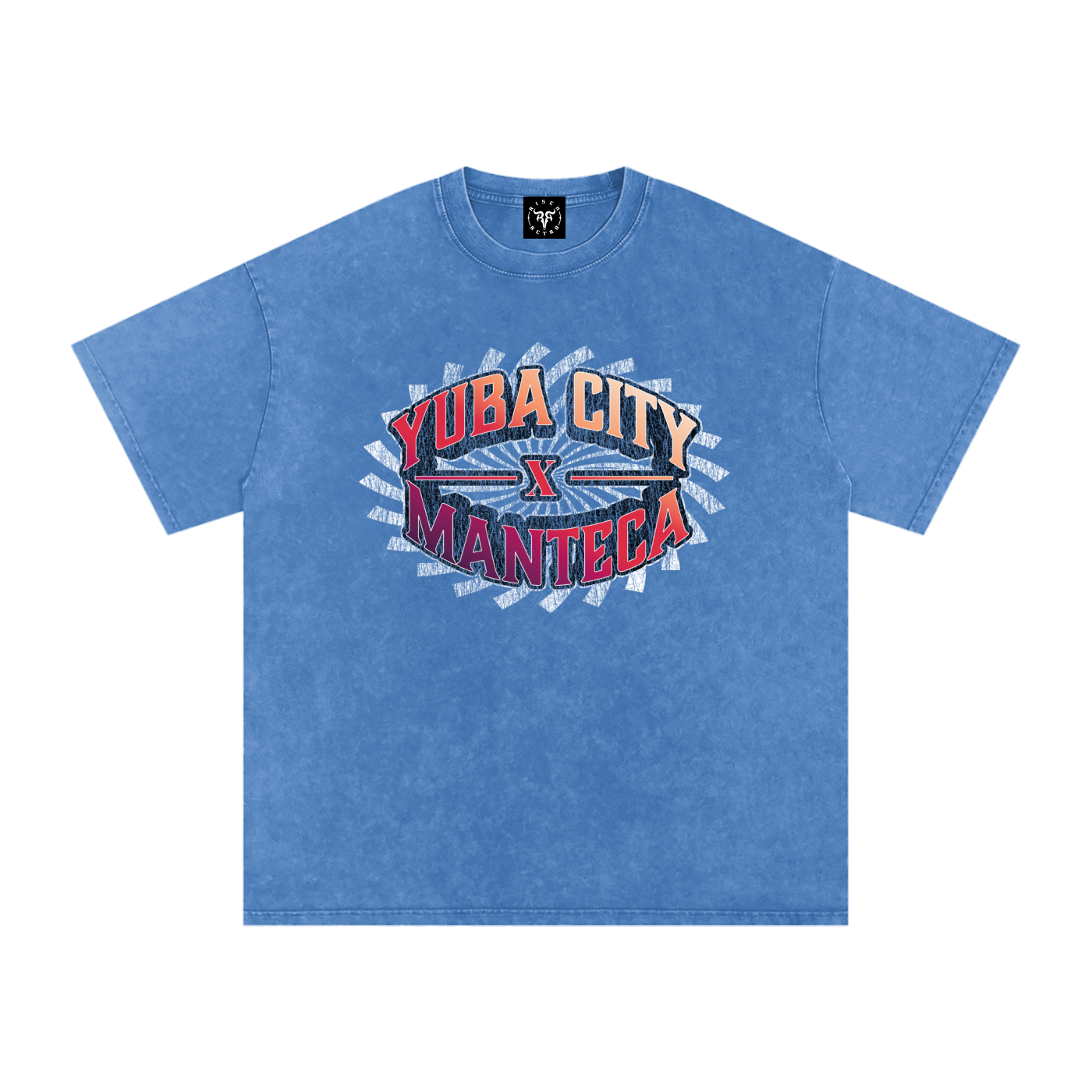 Yuba City to Manteca X Risen Retro Snow Washed Oversized Cotton T-Shirt
