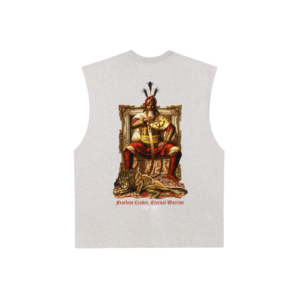 Hari Singh Nalwa Shastran ke adheen Hai Raj  X Risen Retro Raw Edge Cotton Tank Top