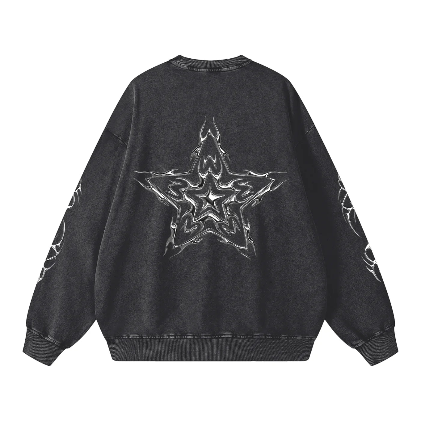 Sweat-shirt oversize délavé Liquid Metal Star
