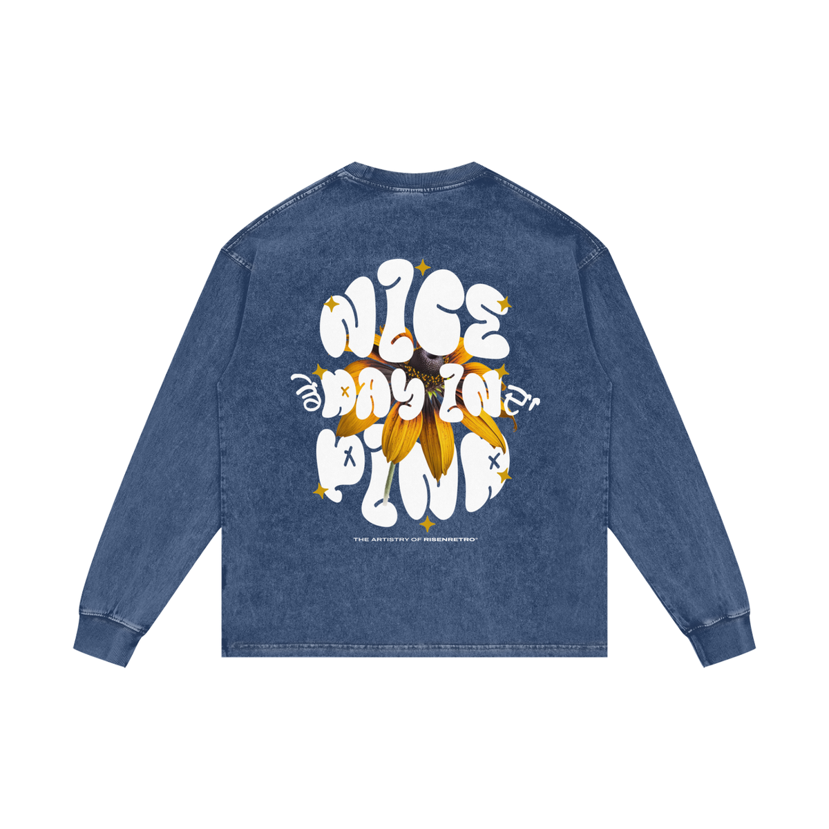 NICE DAY IN DA PIND | RISENRETRO | Acid Wash Oversize Long Sleeve T-Shirt