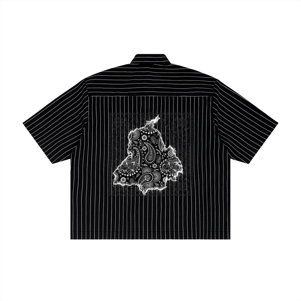 PANJAB BANDANA x Risen Retro Unisex Striped Boxy Button-Up Shirt