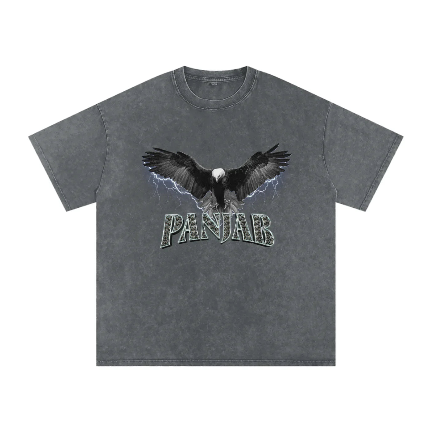 T-shirt surdimensionné délavé à la neige Panjab Thunder Eagle