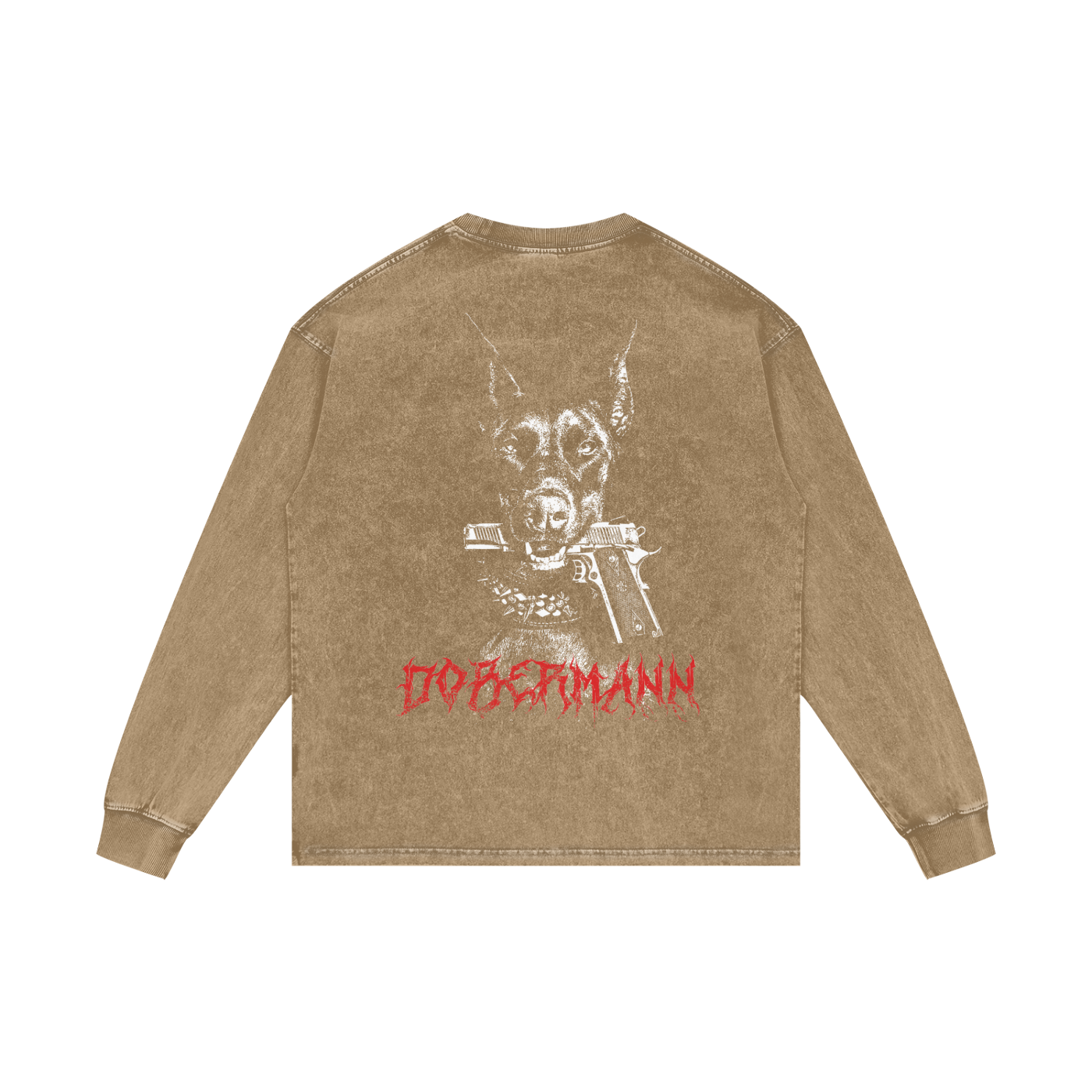 Dobermann X RisenRetro Acid Wash Oversize Long Sleeve T-Shirt