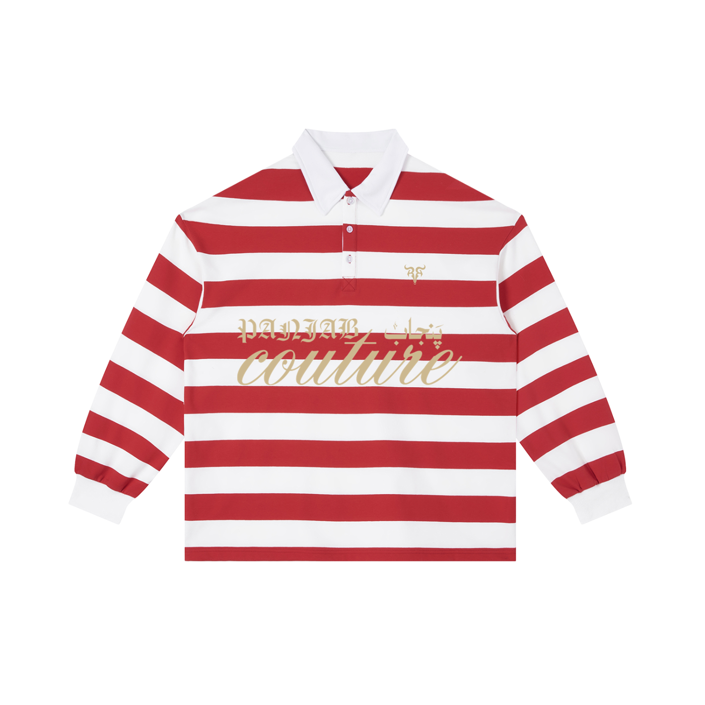 PANJAB COUTURE X RisenRetro Color Block Stripe Polo Shirt