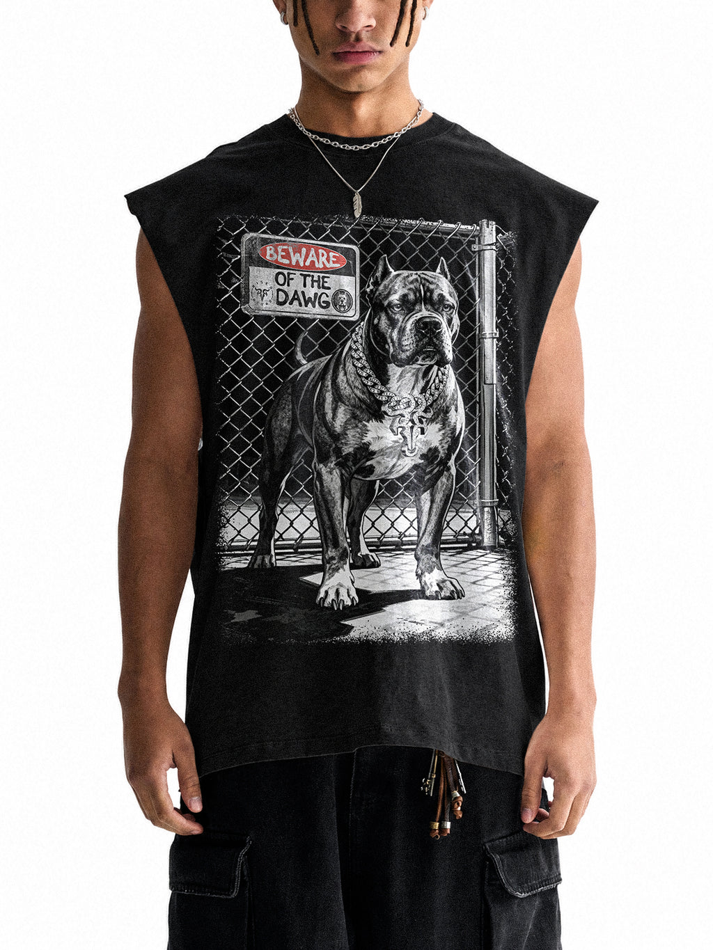 Beware of Dawg 2 | RisenRetro | Raw Edge Cotton Tank Top