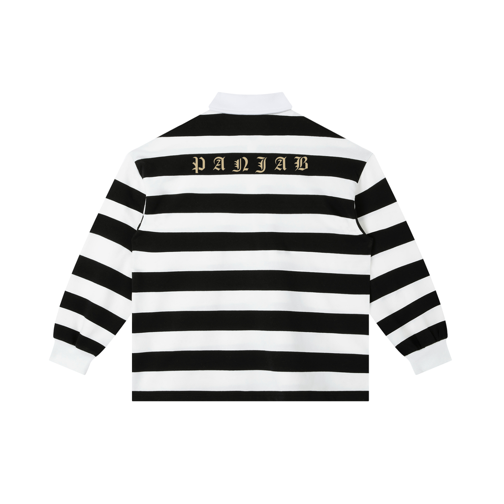PANJAB COUTURE X RisenRetro Color Block Stripe Polo Shirt