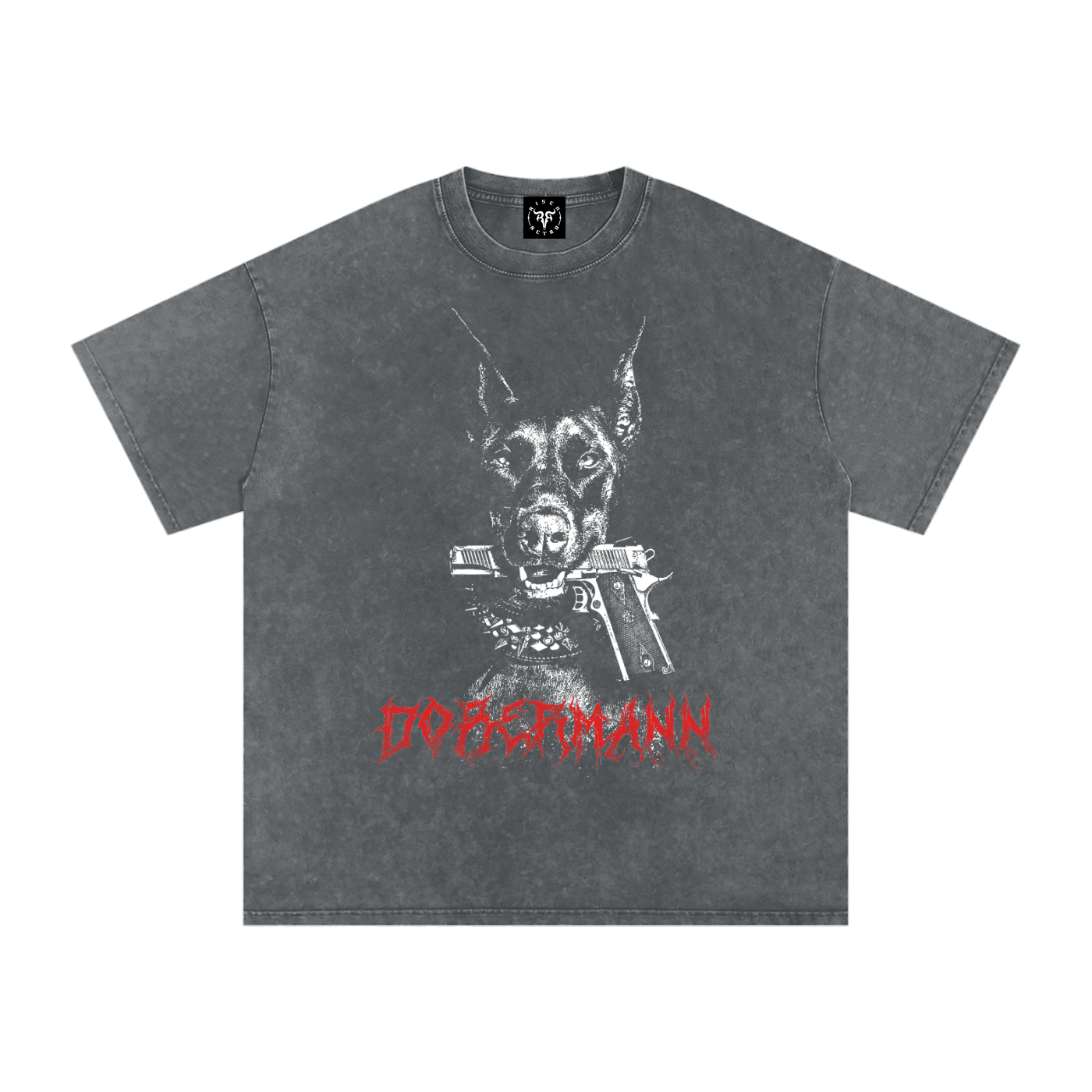 Dobermann X RisenRetro Snow Washed Oversized Cotton T-Shirt