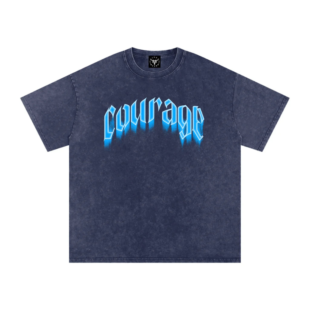 Courage Over Comfort X Risen Retro Washed Oversized Cotton T-Shirt