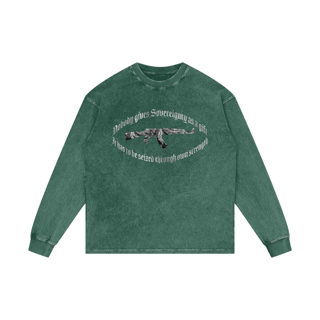 Sovereignty | RISENRETRO | Acid Wash Oversize Long Sleeve T-Shirt