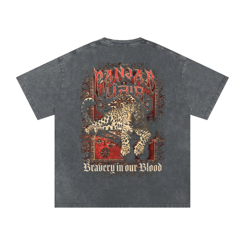 Panjab Bloodline X Risen Retro Snow Washed Oversized Cotton T-Shirt