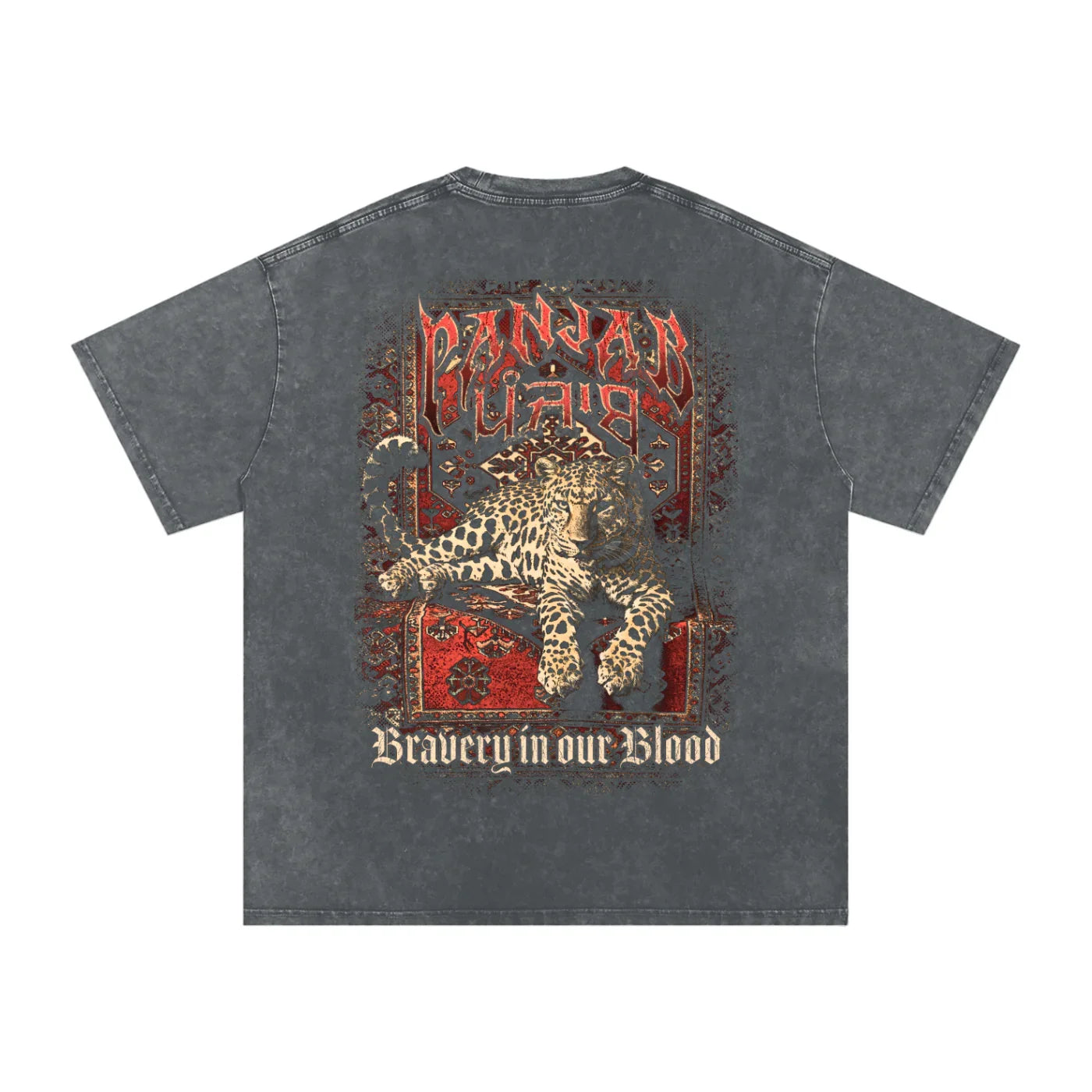 Panjab Bloodline X Risen Retro Snow Washed Oversized Cotton T-Shirt