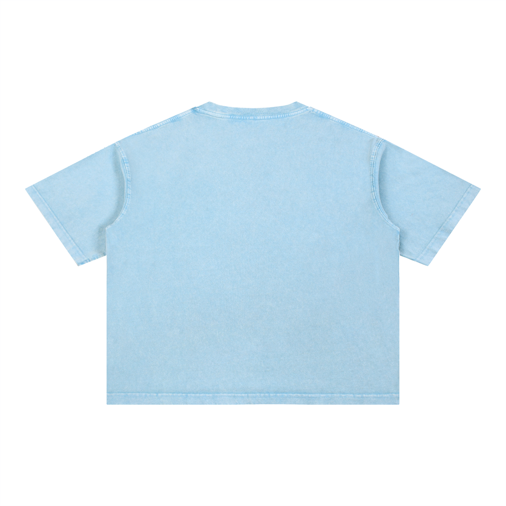 Moose Print S.M.W X RISEN RETRO Wash Boxy Cotton T-Shirt