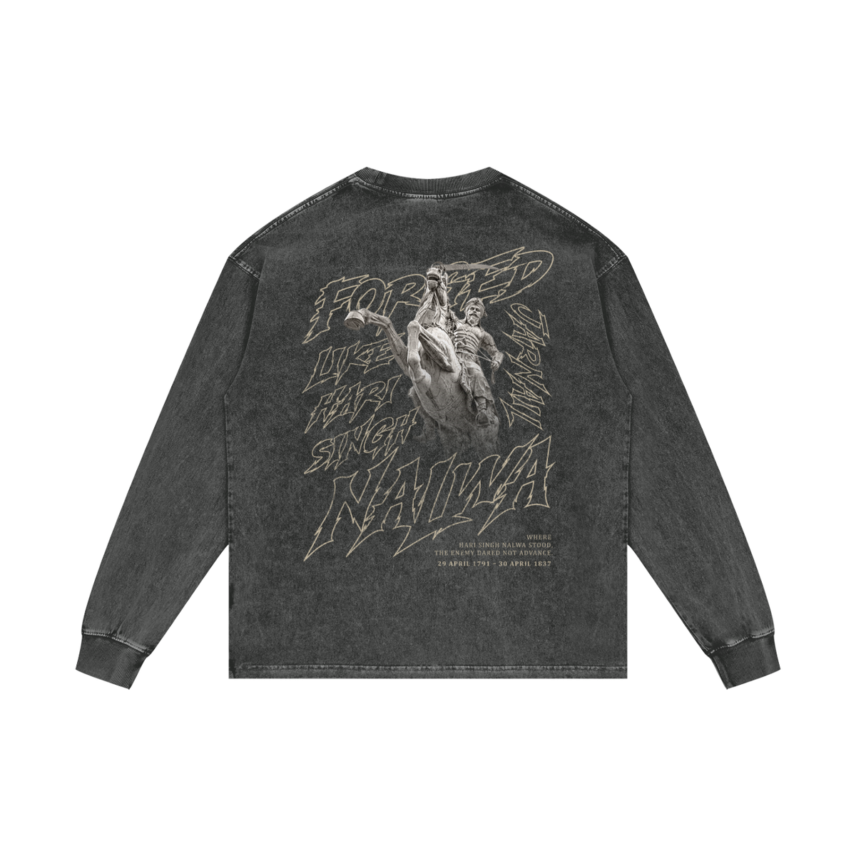 FEARLESS HARI SINGH NALWA | RISENRETRO | Acid Wash Oversize Long Sleeve T-Shirt