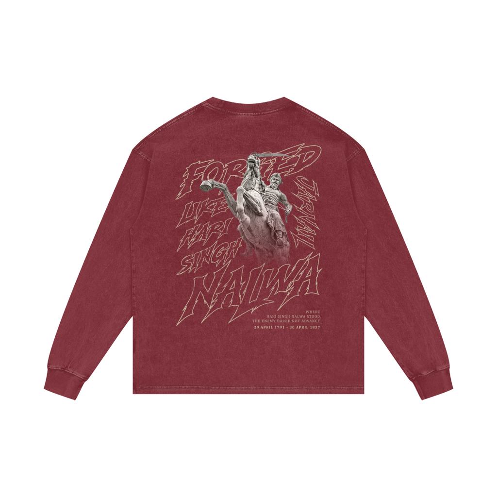 FEARLESS HARI SINGH NALWA | RISENRETRO | Acid Wash Oversize Long Sleeve T-Shirt