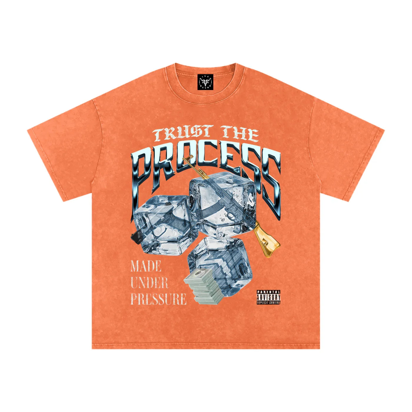 Trust The Process X Risen Retro Snow Washed Oversized Cotton T-Shirt