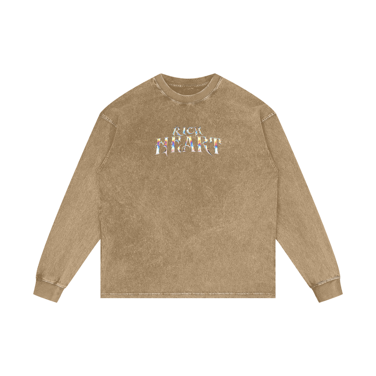 RICH HEART | RISENRETRO | Acid Wash Oversize Long Sleeve T-Shirt