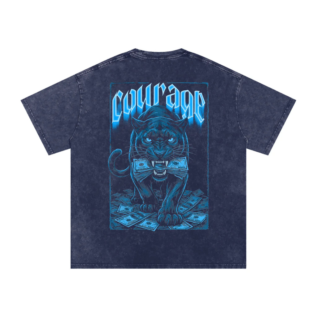 Courage Over Comfort X Risen Retro Washed Oversized Cotton T-Shirt