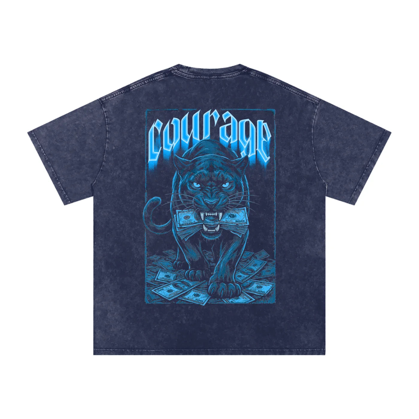 Courage Over Comfort X Risen Retro Washed Oversized Cotton T-Shirt