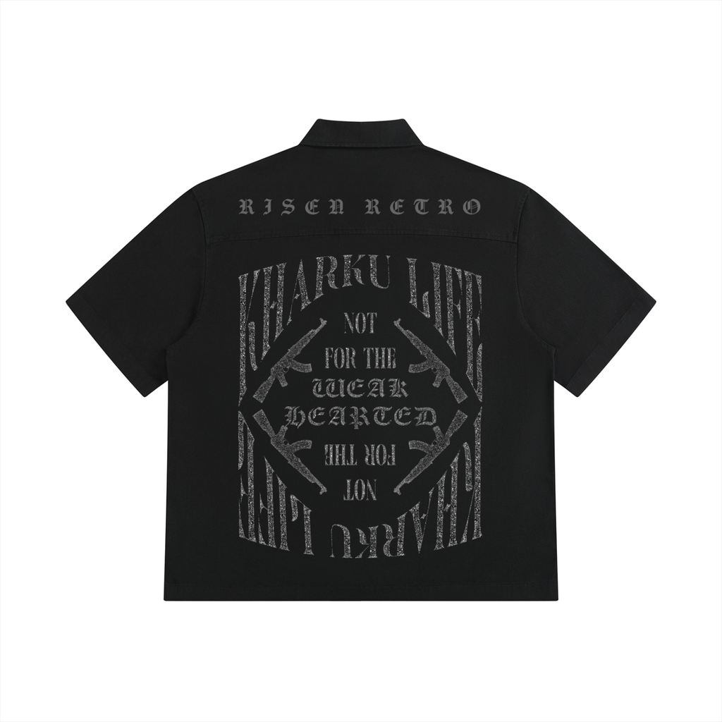 KHARKU LIFE | RISENRETRO | Unisex Boxy Patch Pocket Short Sleeve Shirt